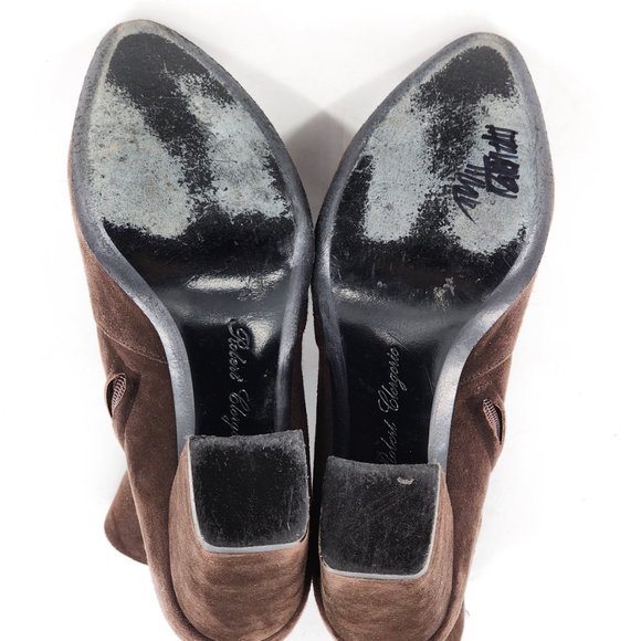 ROBERT CLERGERIE Brown Suede Ankle Bootie - Picture 11 of 12